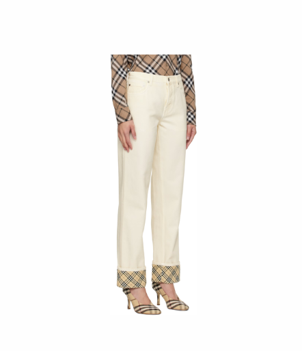 Burberry Off-White Rolled Cuff Jeans