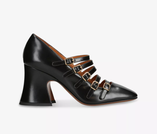 Janis 80 Block-Heel Leather Pumps