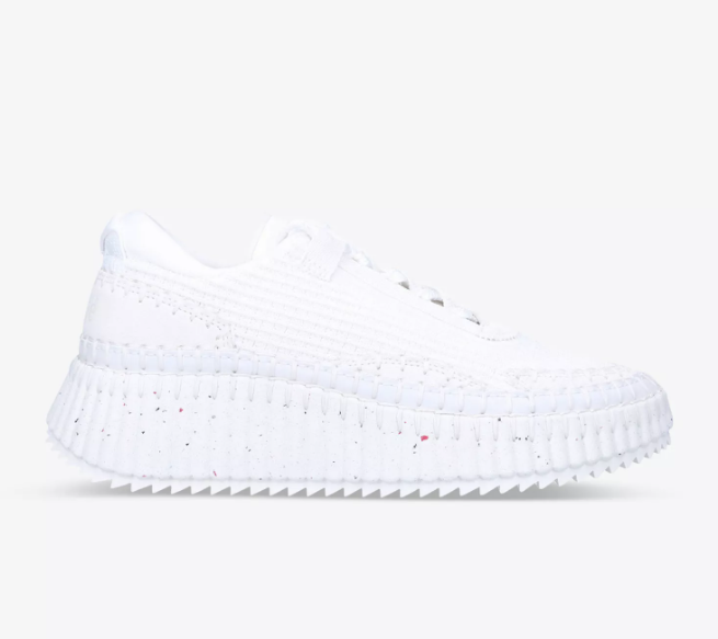 CHLOE Nama embroidered suede and recycled mesh trainers