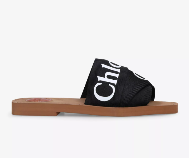 CHLOE Woody logo-print canvas sandals