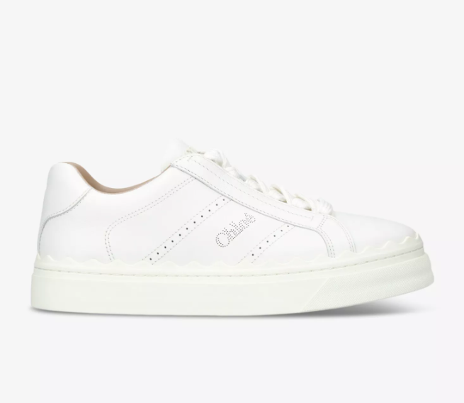 CHLOE Lauren perforated leather low-top trainers