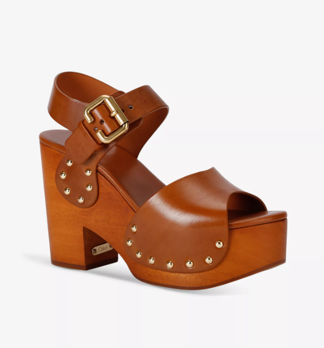 CHLOE Jeannette wedge cowhide clogs