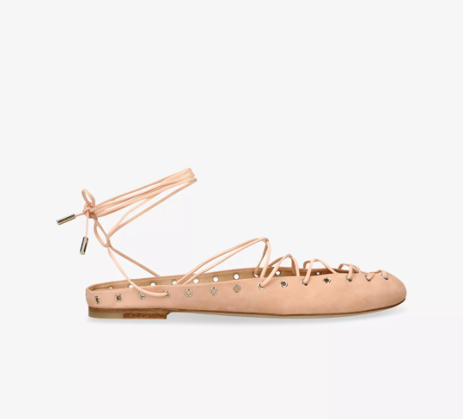 CHLOE Ghillies Leather Ballerina Flats