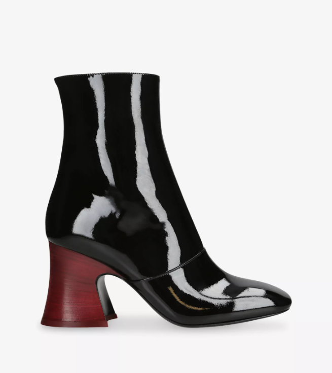 CHLOE Janis Patent-Leather Heeled Ankle Boots