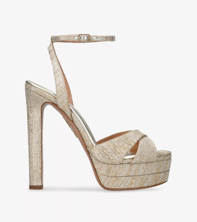Divine Plateau 130 Metallic-Woven Platform Heeled Sandals