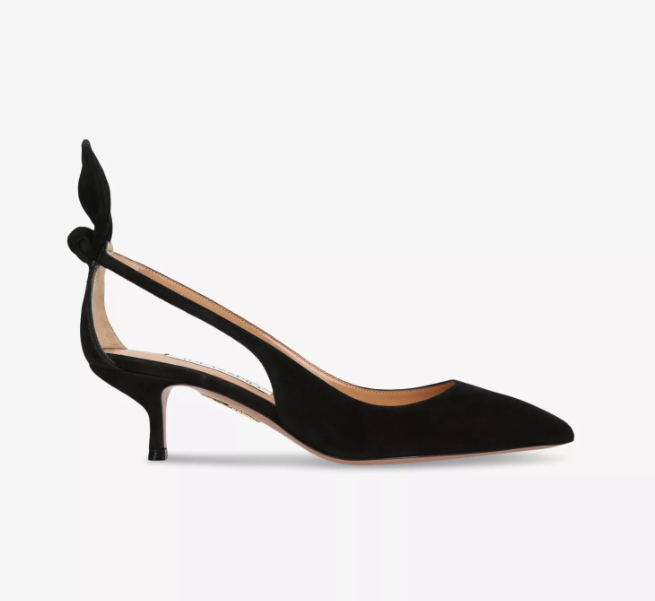 Bow Tie suede heeled pumps