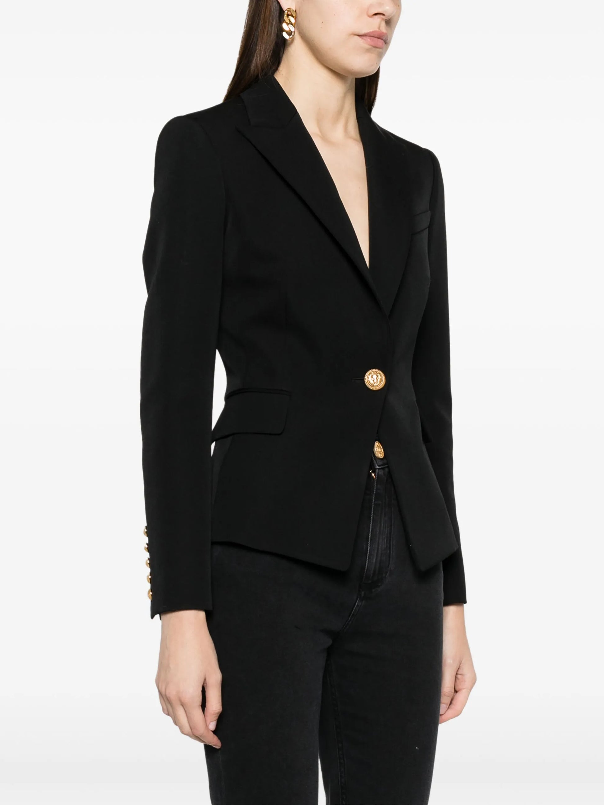 Blazer en laine à boutonnage simple Balmain