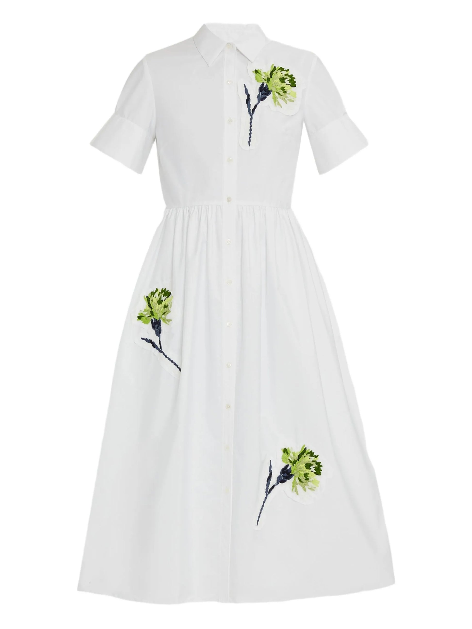 ERDEM embroidered button-up dress