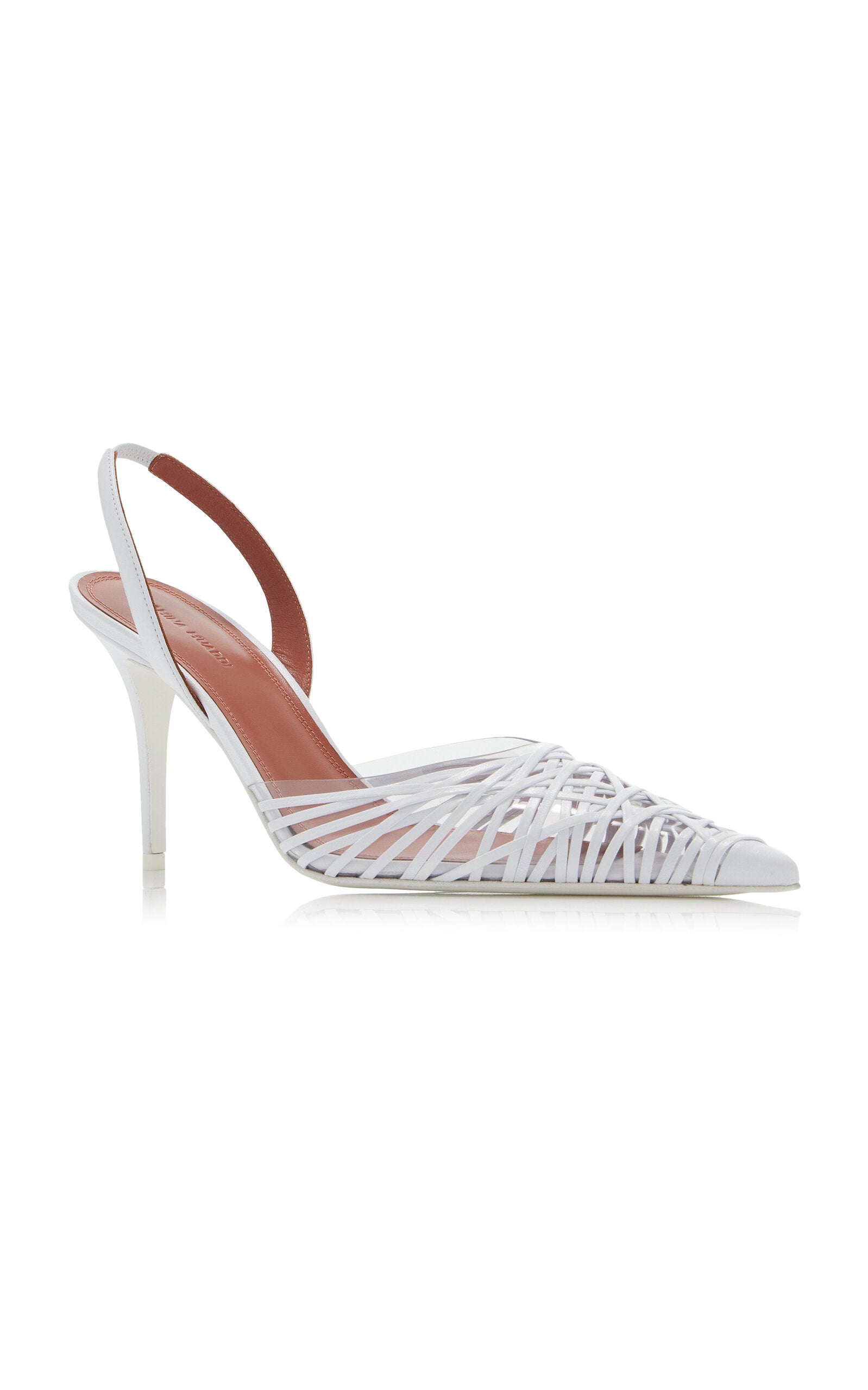Amina Muaddi Lori Leather Slingback Pumps