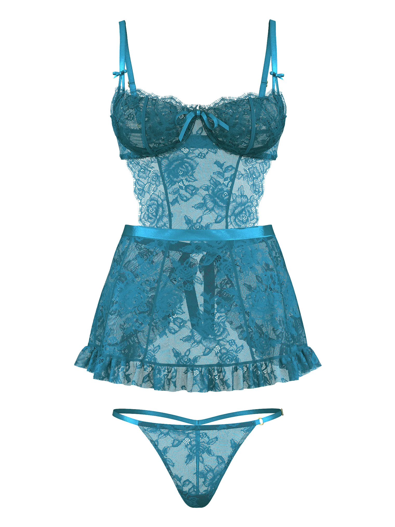 Ensemble de tabliers en dentelle rose non doublé Wicked de VICTORIA'S SECRET