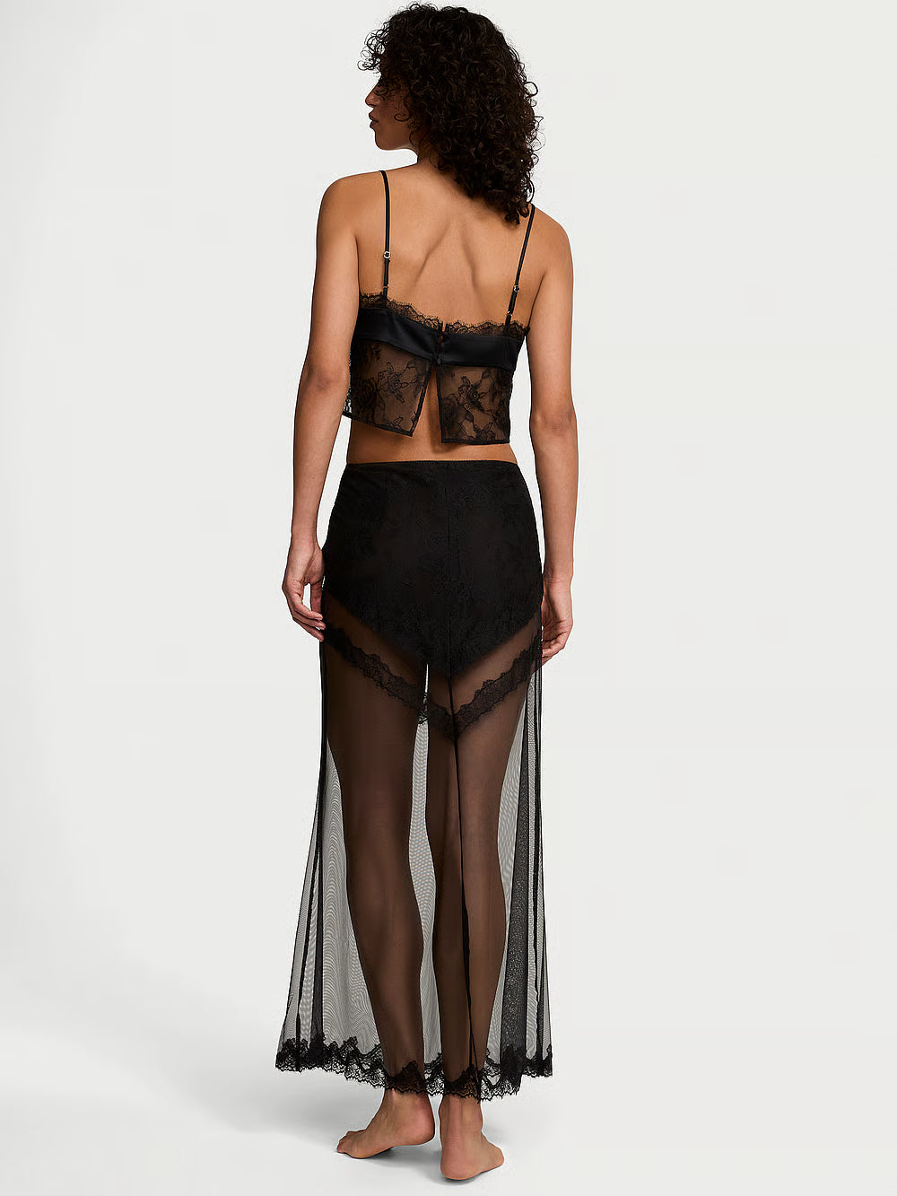 Victoria's Secret Rose Lace Cami &amp; Skirt Set