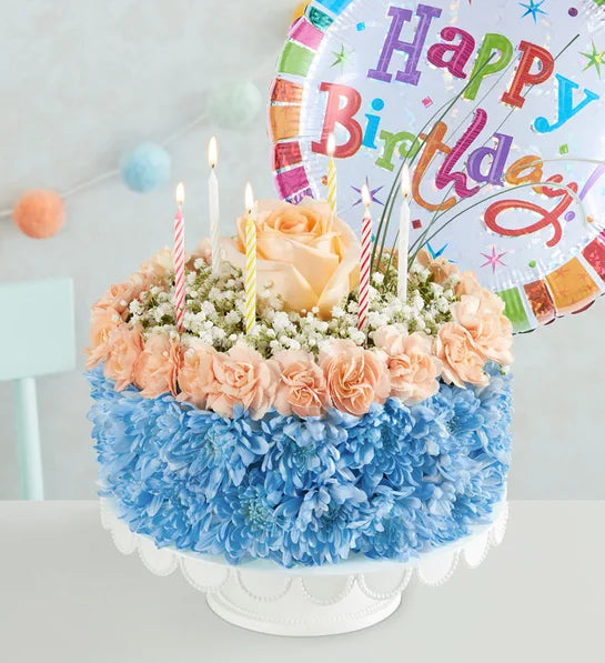 Gâteau de fleurs pour vœux d'anniversaire 