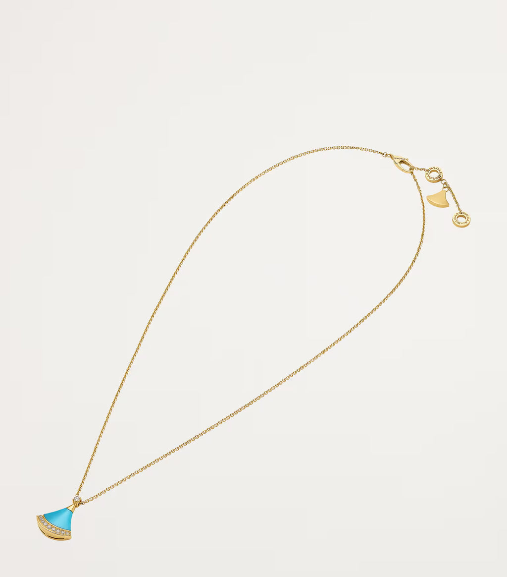 Collier BVLGARI Divas' Dream en or rose, diamants et turquoise