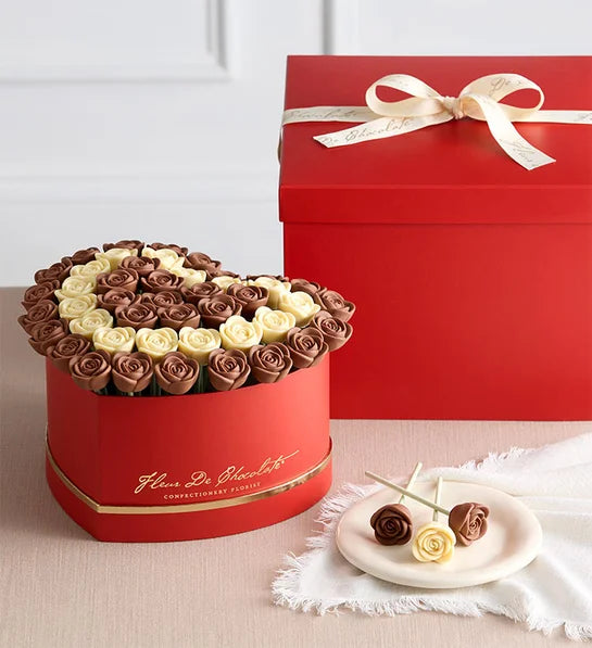 Rose en chocolat belge - L'amour arrive 
