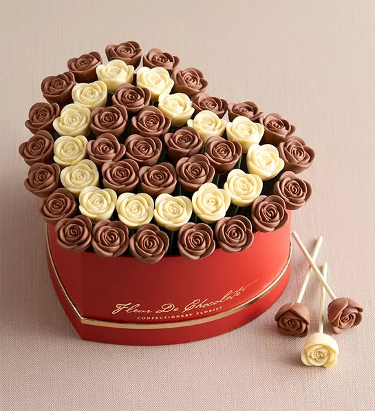 Rose en chocolat belge - L'amour arrive 