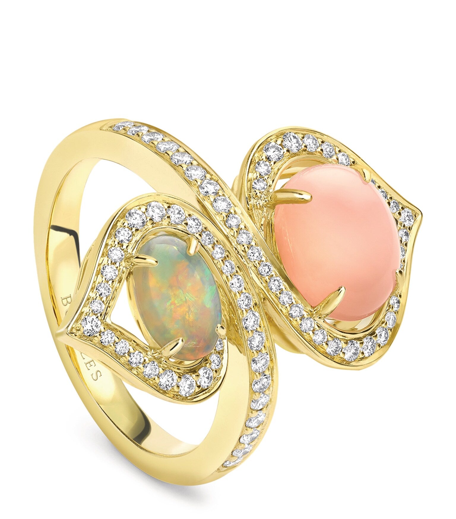 Bague Woodland BVLGARI en or jaune, opale et diamant 