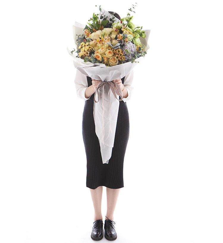 Bouquet Câlin d'ours et Meet You/33 roses, 15 lys
