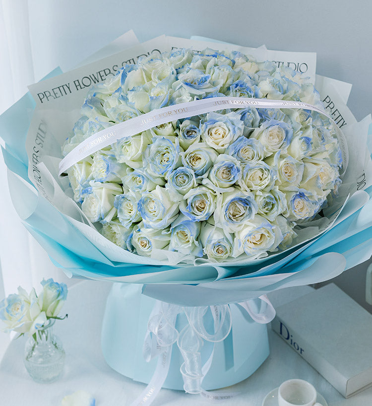 Mer étoilée/99 roses bleues de glace brisée