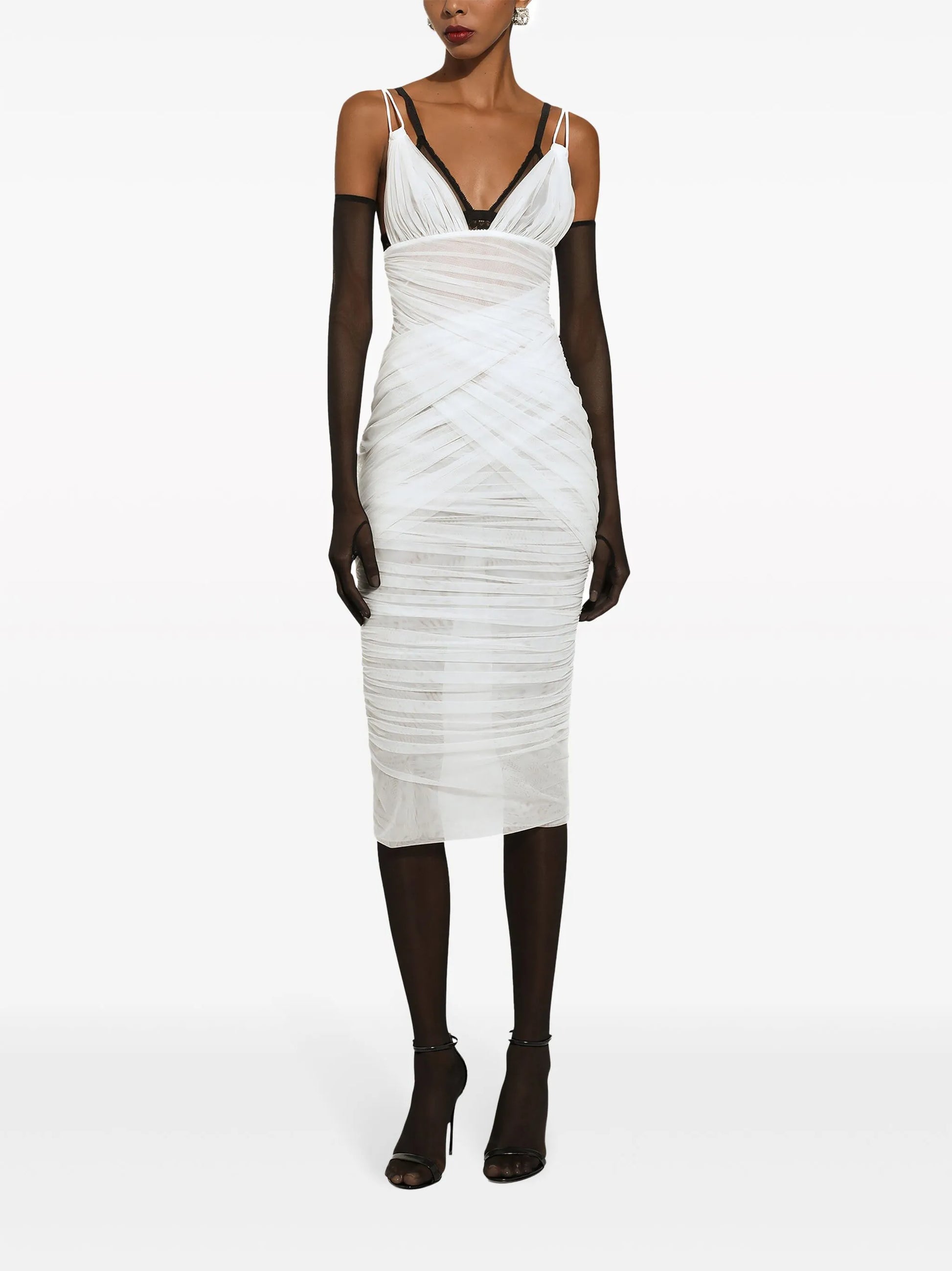 Dolce &amp; Gabbana draped tulle midi dress