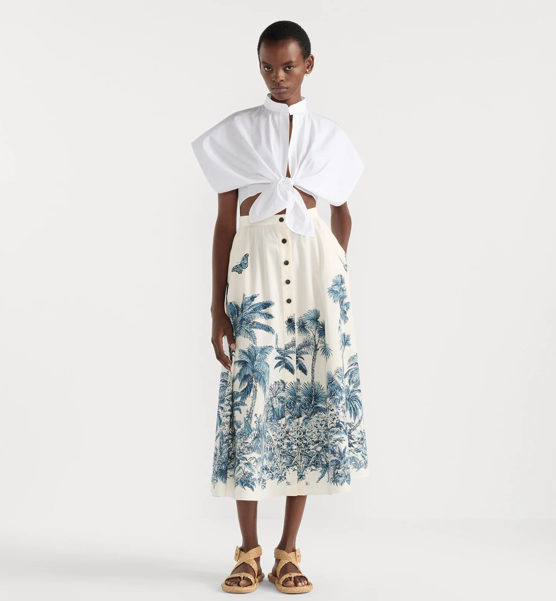 Dioriviera midi flared skirt 