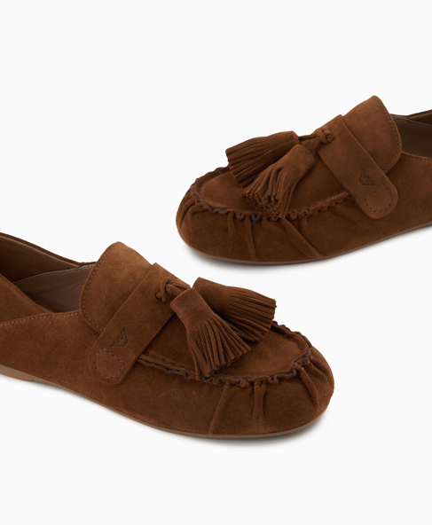 Mocassins à pampilles en daim Armani 