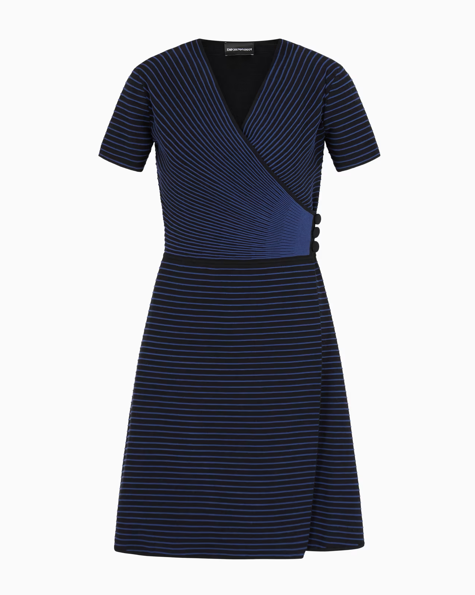 Robe à encolure croisée en tissu ottoman Armani 