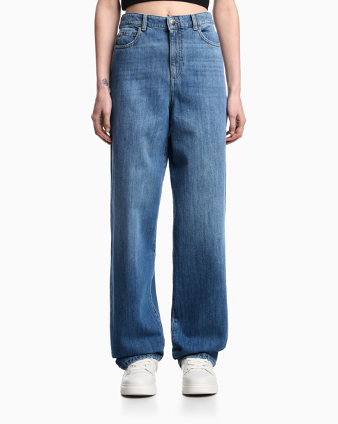 Jean droit taille mi-haute/haute ARMANI J4B en denim