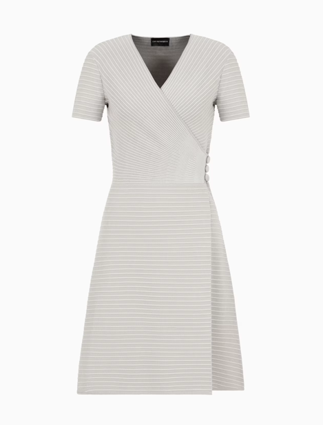 Robe à encolure croisée en tissu ottoman Armani 