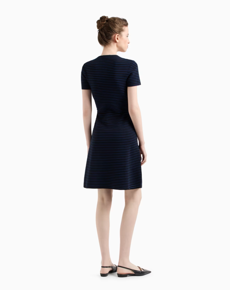Robe à encolure croisée en tissu ottoman Armani 