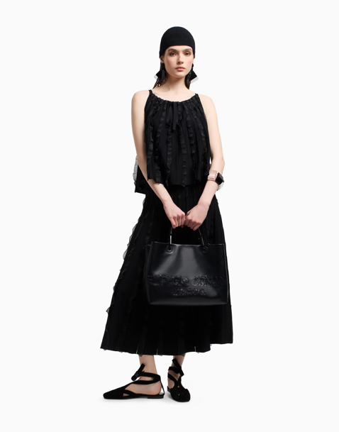 ARMANI Ruched viscose knit top 