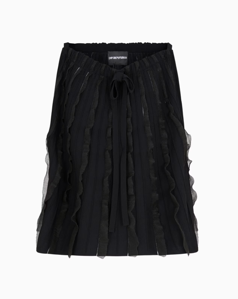 ARMANI Ruched viscose knit top 