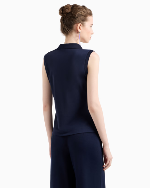 ARMANI Top Icon en jersey crêpe micro piqué