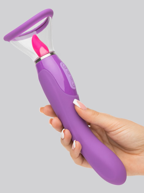 Kit pompe à chatte vibrante et vibromasseur de langue Fantasy for Her