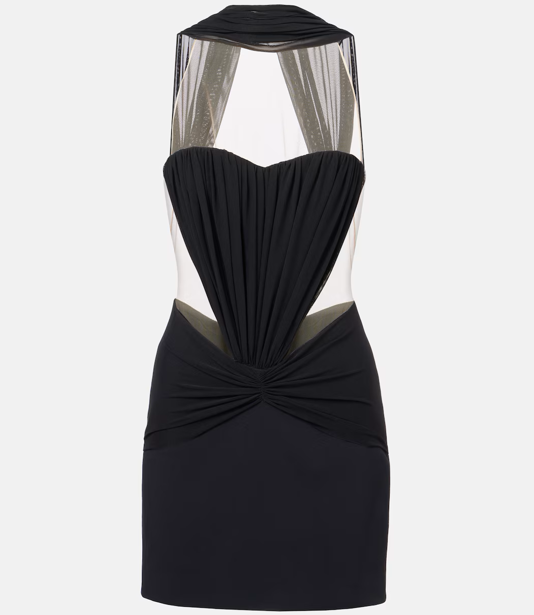 David Koma scarf-detail ruched minidress