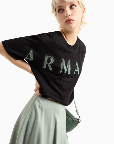 T-shirt court ARMANI avec logo à effet optique 