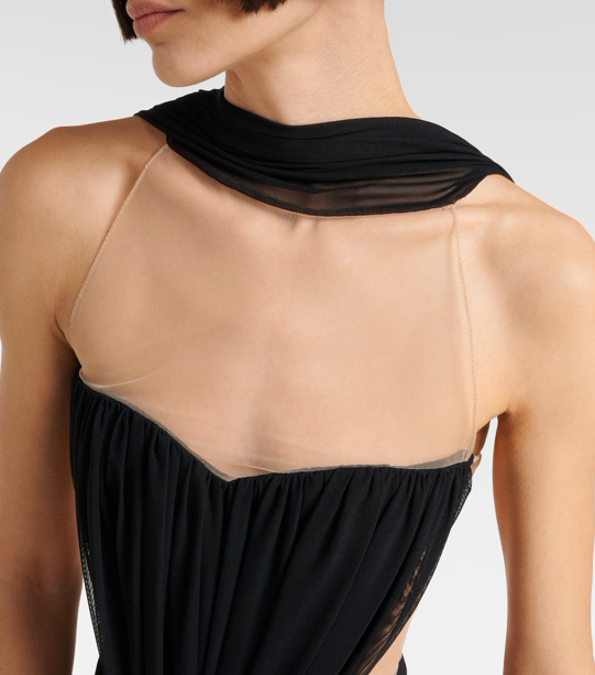 David Koma scarf-detail ruched minidress