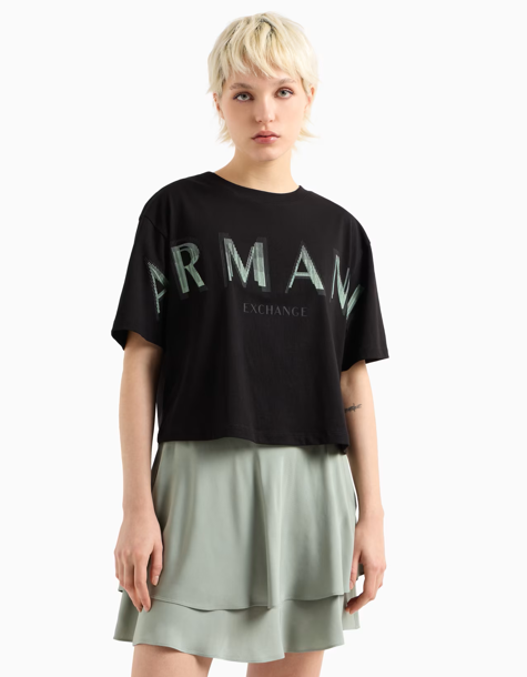 T-shirt court ARMANI avec logo à effet optique 