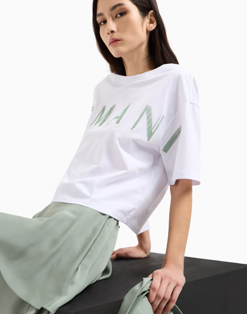 T-shirt court ARMANI avec logo à effet optique 