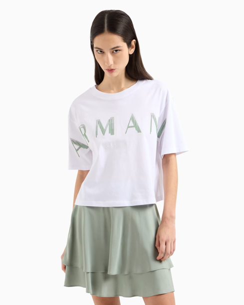 T-shirt court ARMANI avec logo à effet optique 