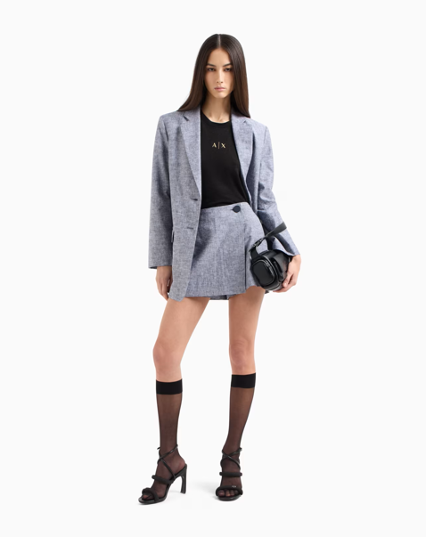 ARMANI Short portefeuille en coton et lin 