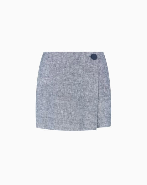 ARMANI Short portefeuille en coton et lin 