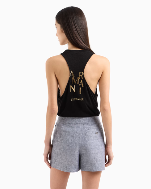 ARMANI Short portefeuille en coton et lin 