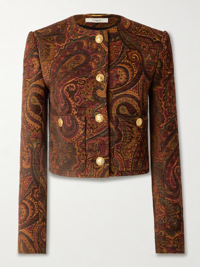 CHLOÉ Cropped jacquard jacket