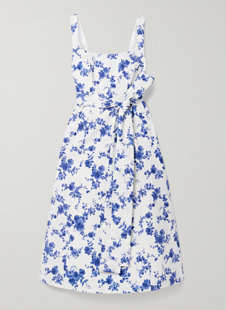 CAROLINA HERRERA Robe midi ceinturée à imprimé floral
