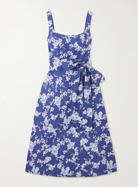 CAROLINA HERRERA Robe midi ceinturée à imprimé floral