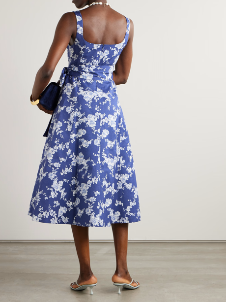 CAROLINA HERRERA Robe midi ceinturée à imprimé floral