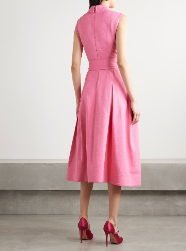 CAROLINA HERRERA Robe chemise midi tissée avec ceinture
