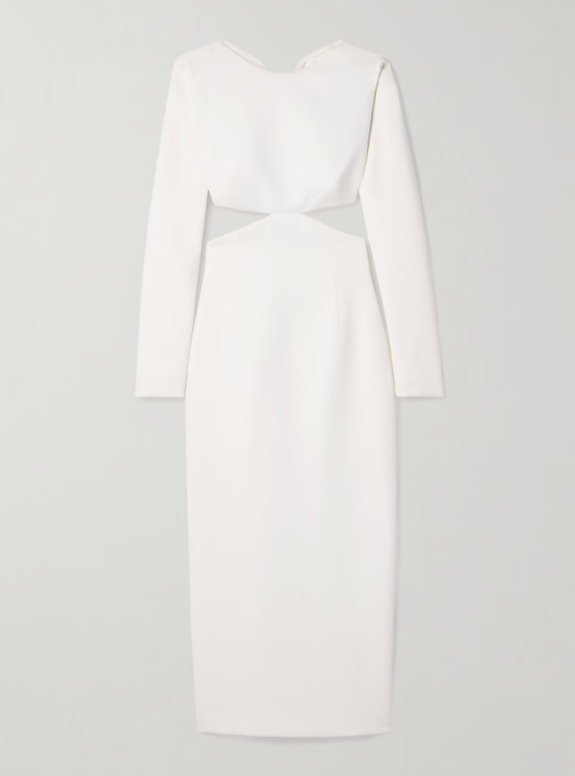 CAROLINA HERRERA Robe midi en crêpe à découpes et nœuds