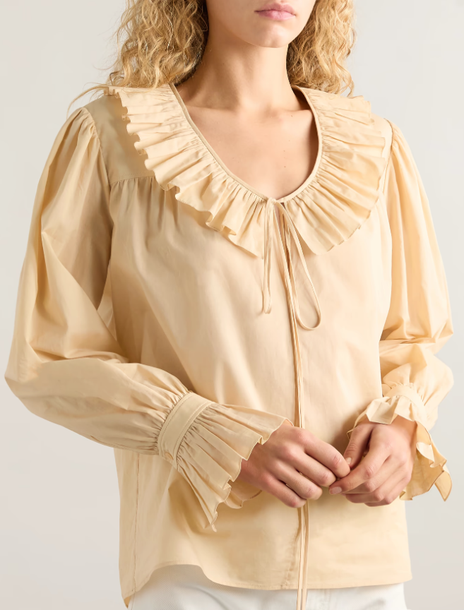 CHLOÉ Ruffled cotton-voile blouse