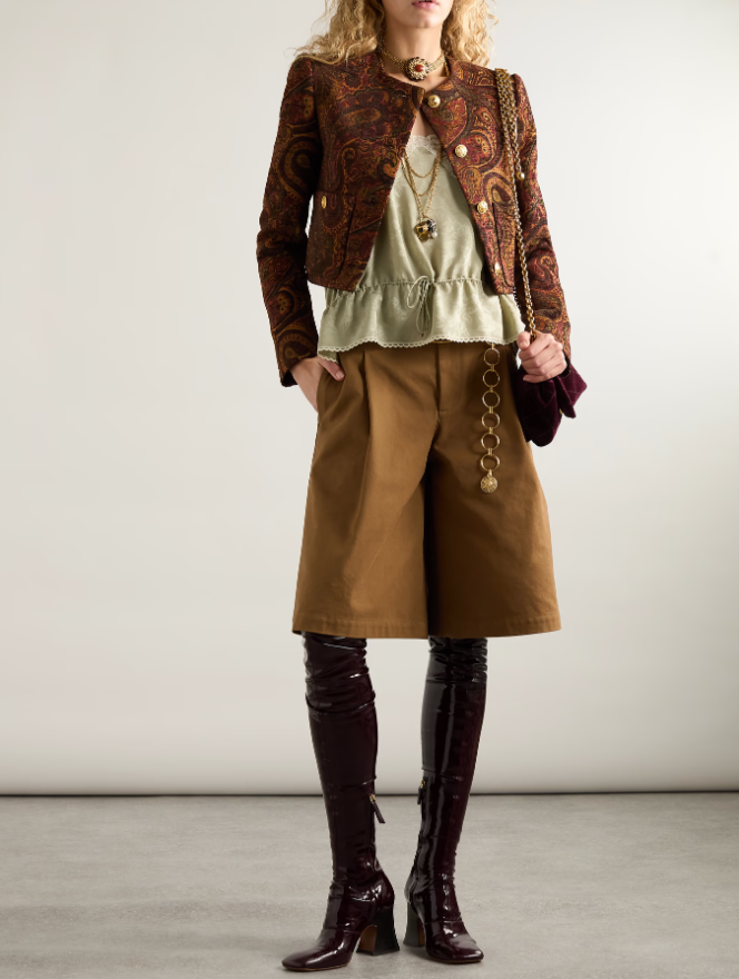 CHLOÉ Cropped jacquard jacket